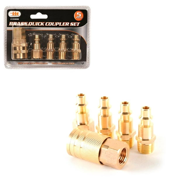 Air Coupler and Plug Kit Solid Brass Quick Connect 1/4"NPT Air Tool Fittings Set